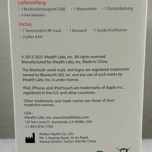 iHealth Track Wireless Bluetooth Arm Blood Pressure Monitor Model KN-550BT Large - Picture 13 of 16